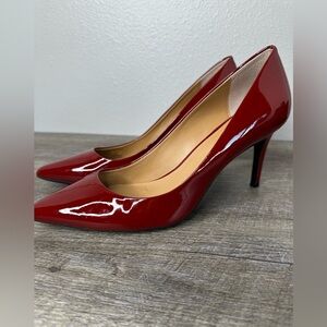 Calvin Klein  Women Red Leather Pumps Shoes Sz 9.5 Medium “Gayle”